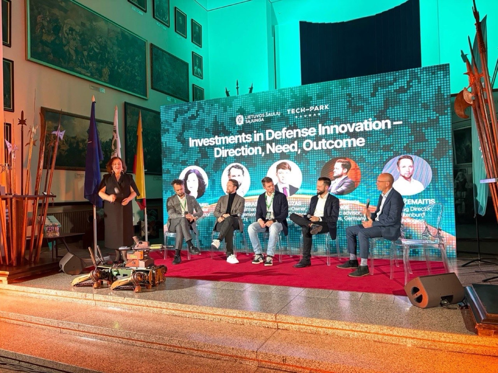 Marc C Lange on a defense innovation panel at the Flaming Shield Conference in Kaunas